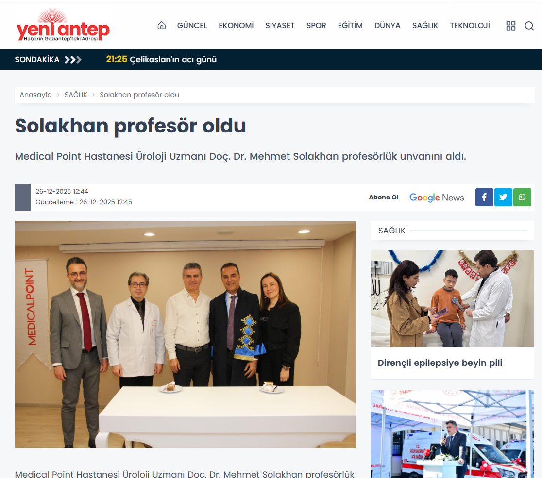 Solakhan profesör oldu